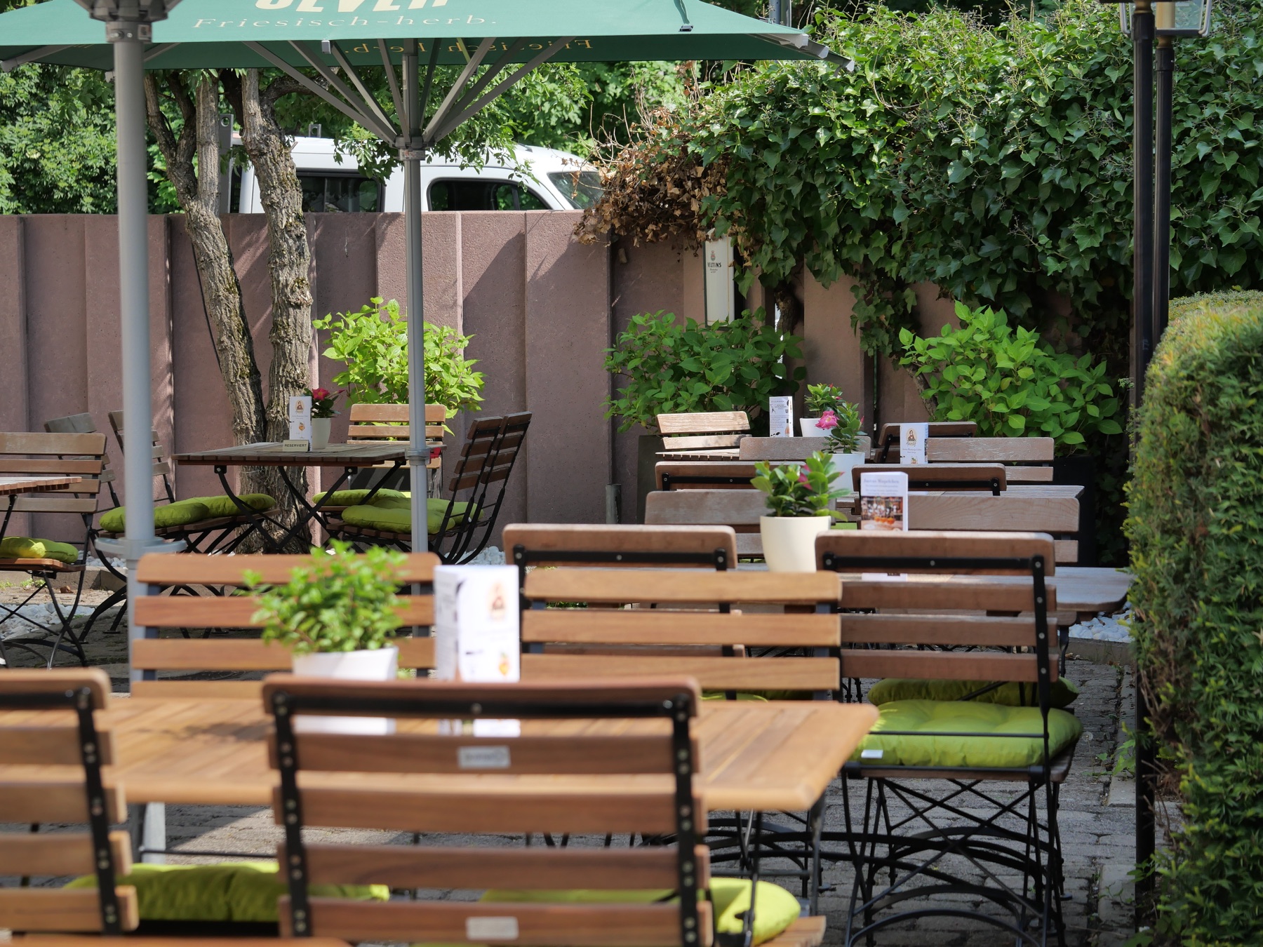 Biergarten des Gasthauses Justus in Gießen