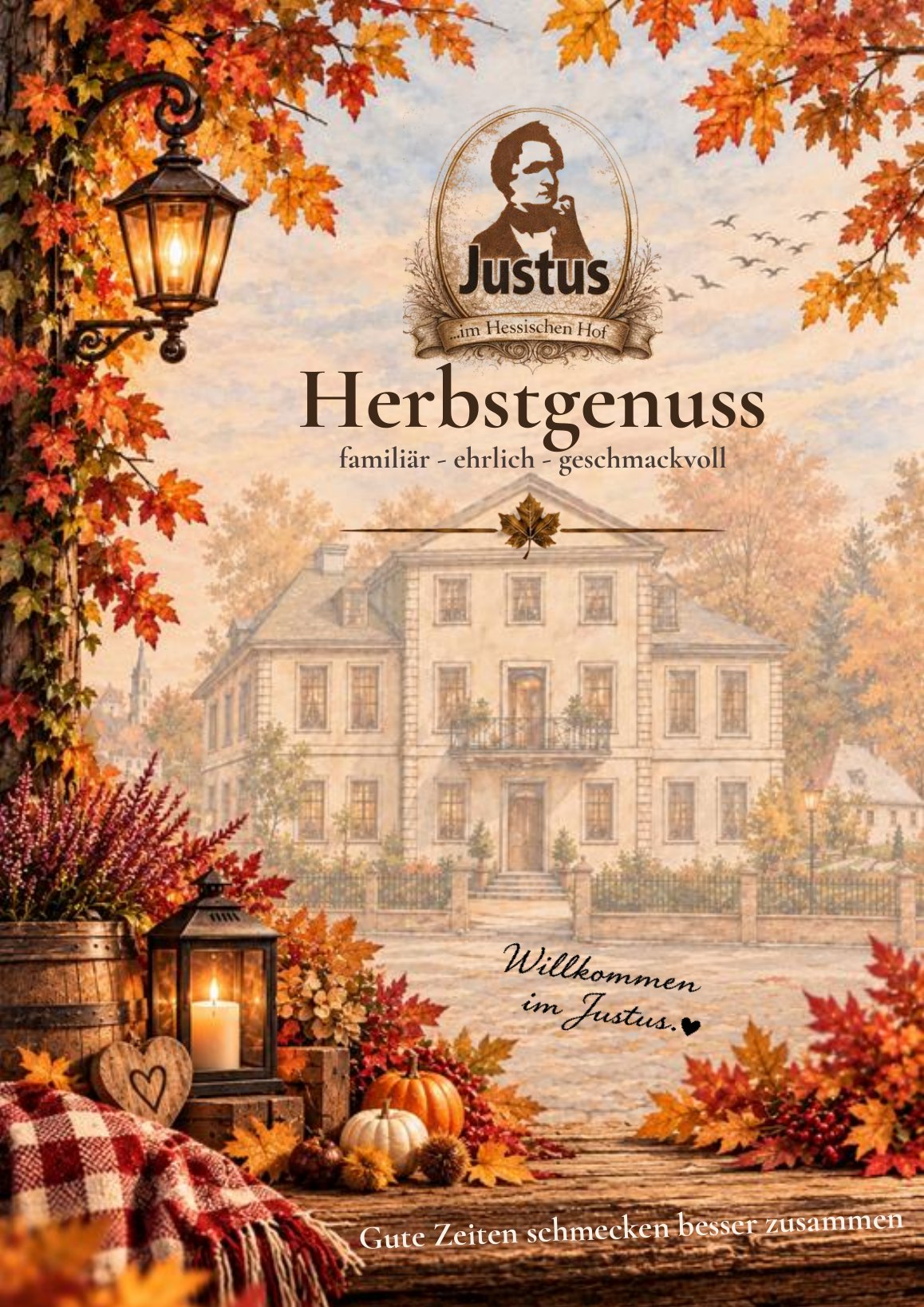Titelblatt der Speisekarte Herbstgenuss